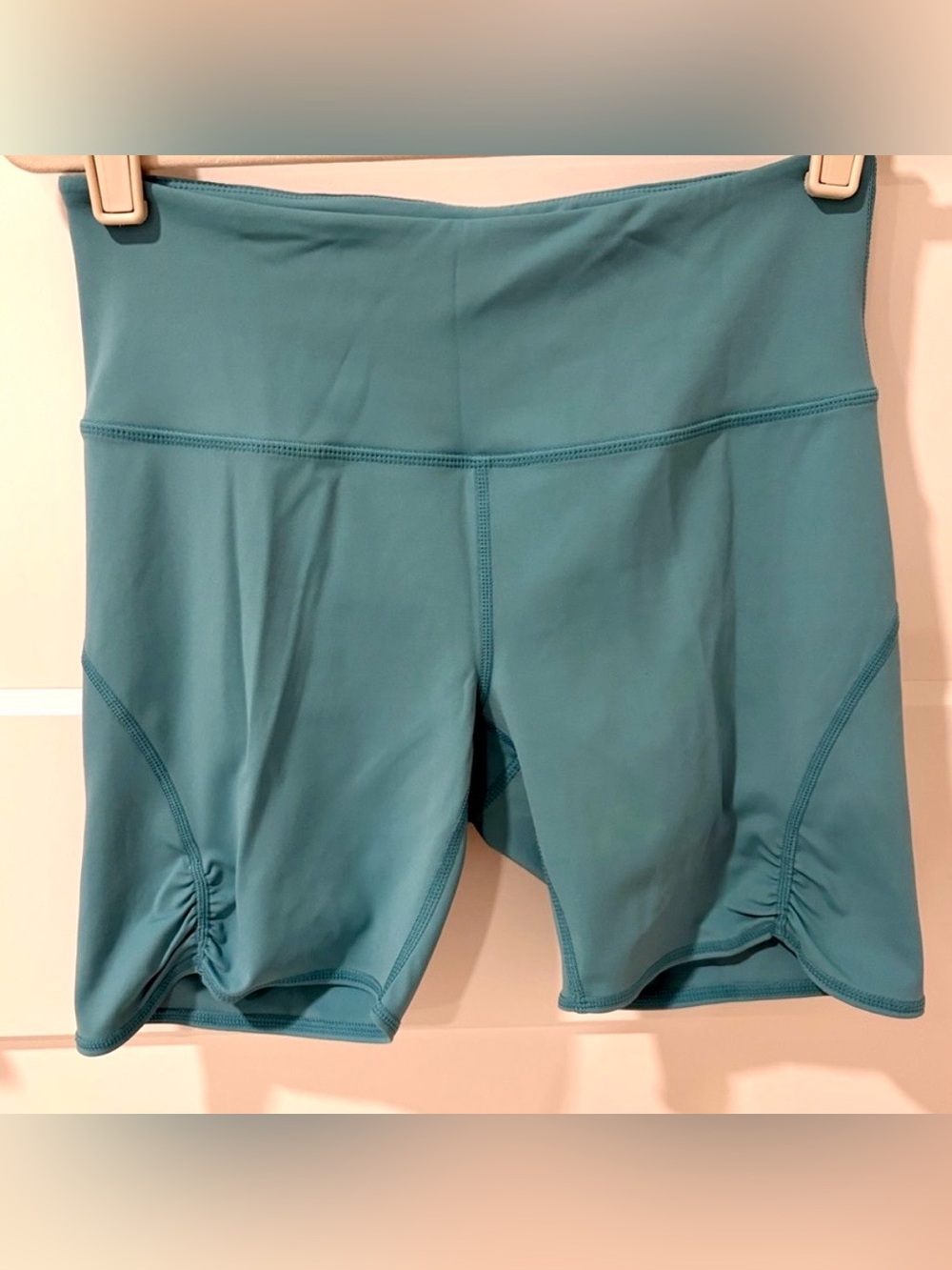 Zella High Rise Bike Shorts Teal Blue Size M